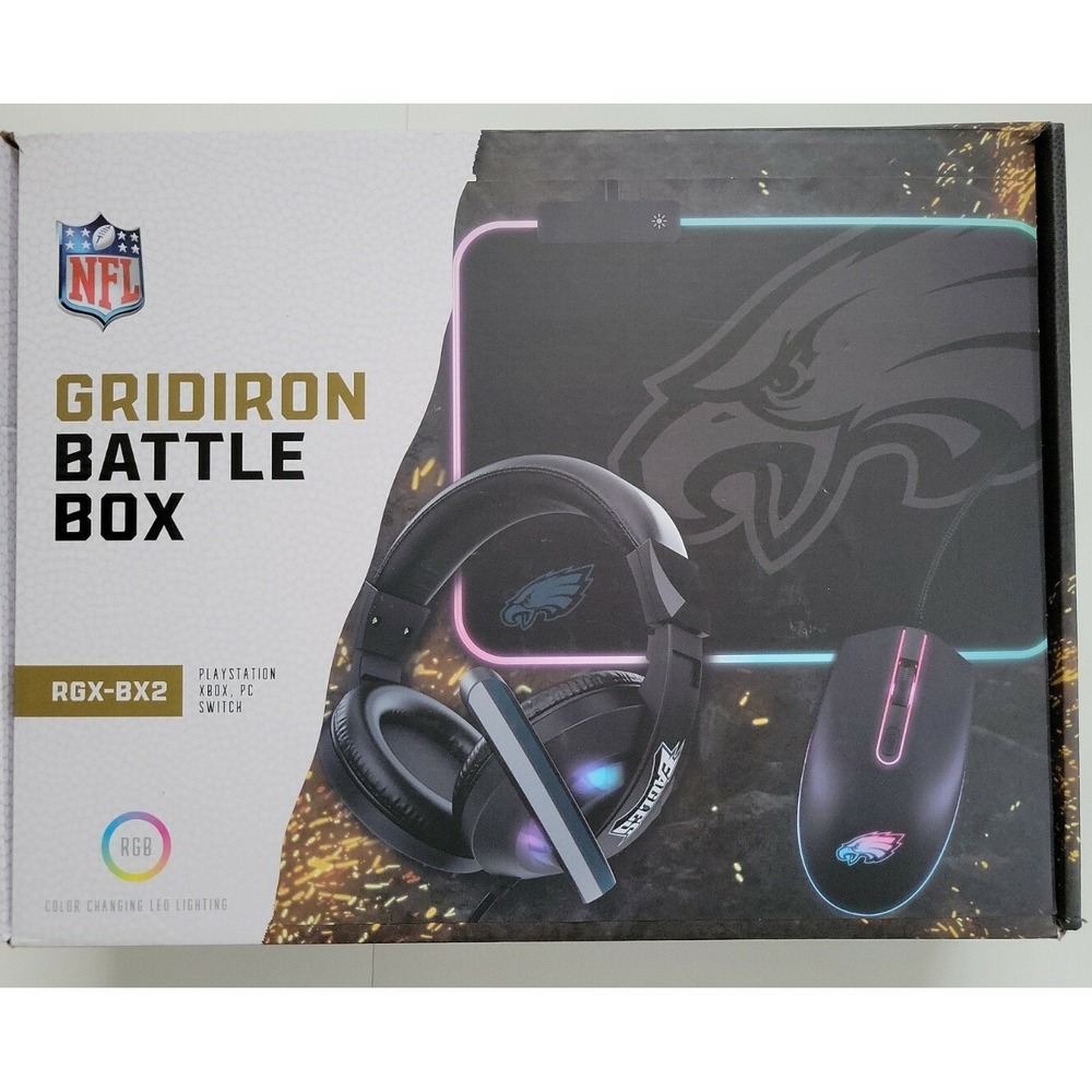 Philadelphia Eagles NFL Gridiron Battle Box Gaming Headset Mouse Pad